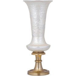 PTMD Bloempot Lysse - 25x25x61 cm - Aluminium - Wit