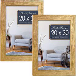 Zep Fotolijstje - 2x - goudkleurig - hout - voor foto van 20 x 30 cm - Fotolijsten