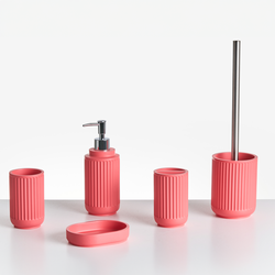 HUARMEY - Badkameraccessoireset - Rood - Polyresin