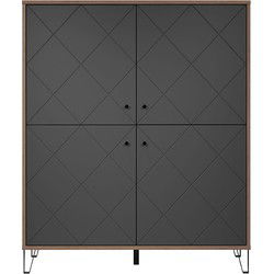 Buffet hoog 4 deuren H136 cm - Monteer