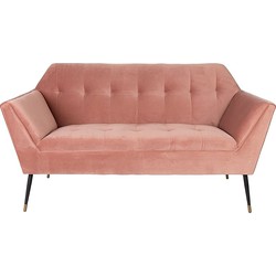 Dutchbone Kate 2-Zits Bank Velvet/Ijzer 148,5 x 80 cm - Pink Clay