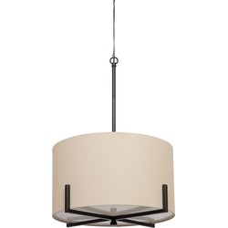 WOOOD Exclusive Holly Hanglamp - Zwart/naturel - 75x53x53