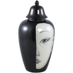 PTMD Decoratieve Object Elene - 16x16x60 cm - Keramiek - Zwart