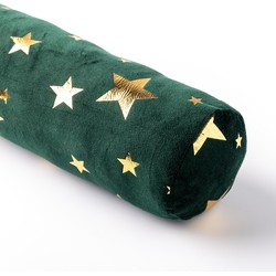 Geen merk STARS - Tochtstopper 90x10 cm - Tochtrol met sterren - Kerst  - Mountain View - donkergroen - Dutch Decor kerst collectie