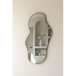 Indore Home - Spiegel Troas - organische vorm - asymmetrisch - wandspiegel - 110cm - zwart