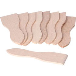 Kesper Gourmetspatels - 16x - acacia hout - 13 x 4 cm - gourmetten - racletten - grillen - Keukenspatels