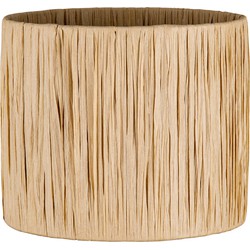 Raffia lampenkap - cilindrisch - beige - Boheemse stijl - ø20 x 17 cm - E27 fitting - Ontworpen voor tafellampen en Pendellamp - Ontworpen voor woonkamer en eetkamer