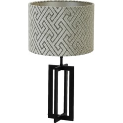 Tafellamp Mace/Maze - Zwart/Crème - Ø30x56cm
