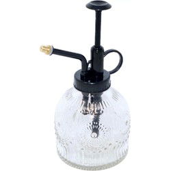 Concorde Plantensproeier - glas - zwarte bovenkant - 16 cm - 450 ml - Plantenspuiten