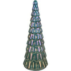 Clayre & Eef Kerstdecoratie Beeld Kerstboom Blauw Glas