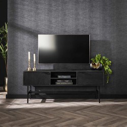 Hoyz Collection - TV-meubel Marina - 40x140x55cm - Massief Mango Zwart