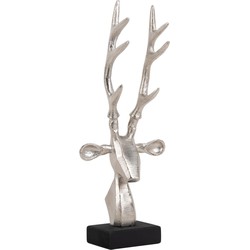 Ornament Reindeer Head - Zilver - 14.5x6.5x34cm