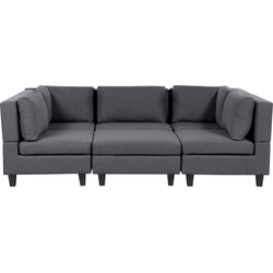 UNSTAD - Moduliare bank met hocker - Donkergrijs - 5-zits - Polyester