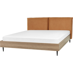 LIMANTON  - Bed - Goudbruin - 180 x 200 cm - Kunstleer