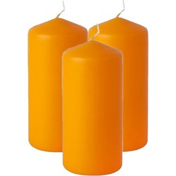 6x stuks oranje stompkaarsen 15 cm 45 branduren - Stompkaarsen