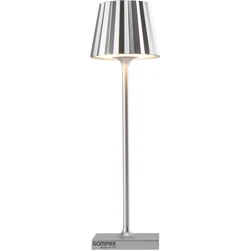 Sompex TROLL NANO tafellamp | Zilver | 21 cm / oplaadbaar / dimbaar / voor binnen en buiten 