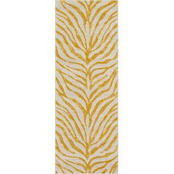 Boho Zebra Loper Gang CYBELE - Geel/Beige - 80x220 cm 