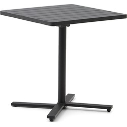 Kave Home - Torreta opvouwbare buitentafel aluminium met donkergrijze afwerking 70 x 70 cm