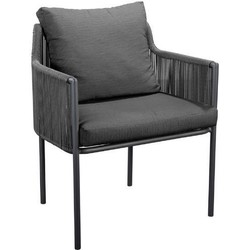 Umi dining chair alu black/rope grey