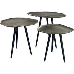 Oist Design Giulia set of 3 Coffee Tables - Aluminium Champagne