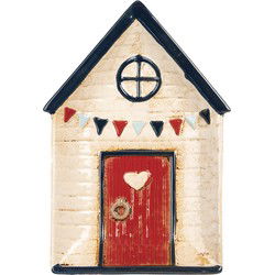 Clayre & Eef Serveerschaal Huis Beige Keramiek