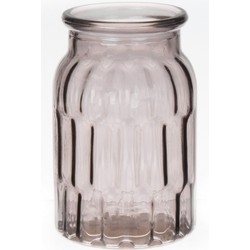 Bellatio Design Bloemenvaas klein - grijs - glas - D10 x H16 cm - Vazen