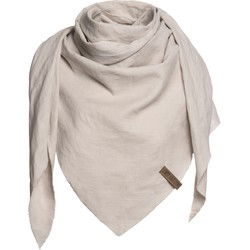 Knit Factory Jill Gebreide Omslagdoek - Driehoek Sjaal Dames - Beige - 190x85 cm