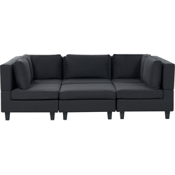UNSTAD - Moduliare bank met ottomaan - Zwart - 5-zits - Polyester