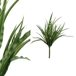 PTMD Leaves Plant Gras Kunststruik - 25 x 30 x 32 cm - Groen