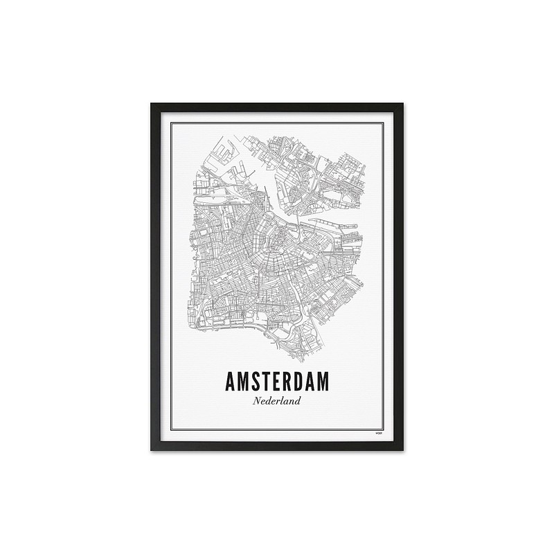 WIJCK. Amsterdam Stad Poster met Lijst Papier - 40 x 50 cm - 