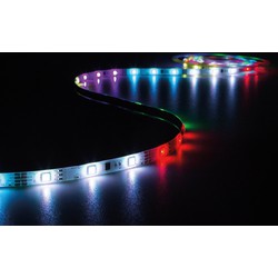 KIT MET DIGITAAL GEANIMEERDE LED-STRIP, CONTROLLER EN VOEDING - RGB - 150 LEDs - 5 m - 12 VDC - Vellight