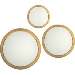 mirrors circle copper (set of three).