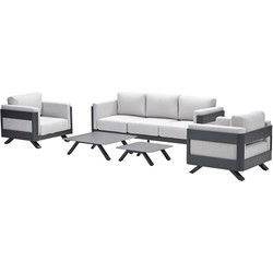 Realdo lounge sofa set - 5-delig - carbon black- valley sand