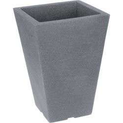 Bloempot/plantenpot - grijs - 35 x 35 x H55 cm - kunststof -plantenbak - Plantenpotten