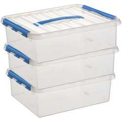 Sunware opbergbox - 3x - transparant - 12L - 40 x 30 x 14 cm - Opbergbox