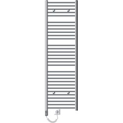 Elektrische badkamerradiator met verwarmingselement 1200W 500x1800 mm chroom gebogen met zijaansluiting