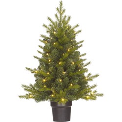 Black Box Trees Flachau Kunstkerstboom met Warm Witte LED Verlichting - H90 x Ø66 cm - Groen