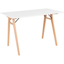 Vojens Desk - Desk in white and natural