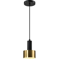 QUVIO Hanglamp - Goud en zwart - Metaal