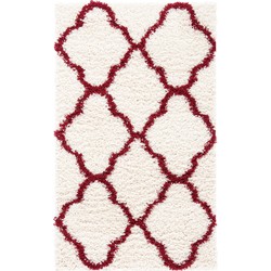 Safavieh Shaggy Indoor Woven Area Rug, Dallas Shag Collection, SGD257, in Ivory & Red, 122 X 183 cm