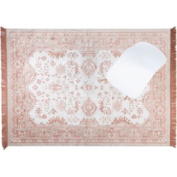 Housecraft Living Reza Vloerkleed 160x230 cm Vintage Perzisch/ Oosters Motief Roze/Grijs