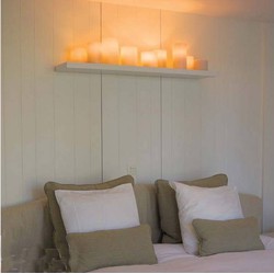 Wandlamp slaapkamer rustiek LED 7 kaarsen 80cm breed