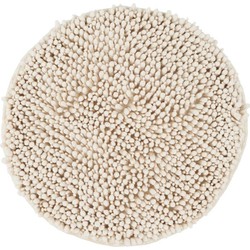 Tapijtenloods Fluffy - Badmat Hoogpolig - Soft Touch - Creme- 55 CM ROND