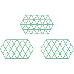Krumble Siliconen pannenonderzetter Hexagon lang - Groen - Set van 3