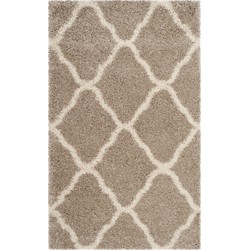 Safavieh Shaggy Indoor Woven Area Rug, Hudson Shag Collection, SGH283, in Beige & Ivory, 91 X 152 cm