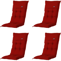 Madison -  Tuinstoelkussen Lage Rug Rib red - Ca. 105x50 cm - Set van 4