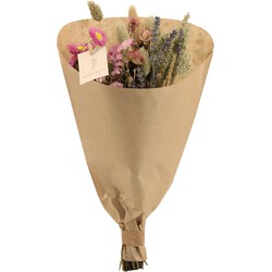 Hello Plants Droogboeket Field Bouquet Pink - Ø 15 cm - Hoogte: 35 cm - Droogbloemen