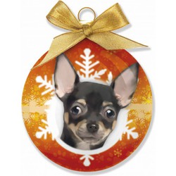 Kerstballen Chihuahua honden 8 cm - Kerstbal