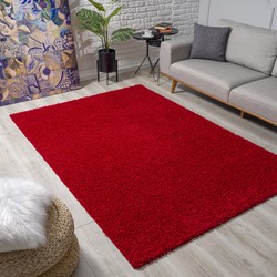 Tapijtenloods Loca Shaggy Vloerkleed Rood Hoogpolig- 140x200 CM