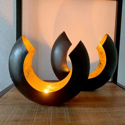 SVJ Windlicht - 9x20x18 cm - Aluminium - Zwart - Set van 2